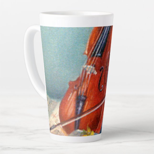 Taza De Café Latte Violín (Ángulo izquierdo)