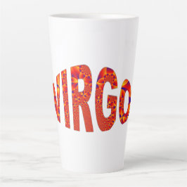 Taza De Café Latte Virgo - Azul amarillo Naranja Firey