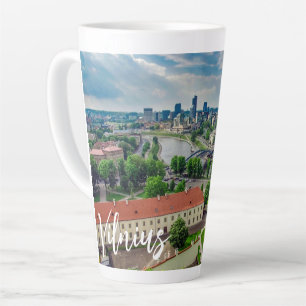 Taza De Café Latte Vista aérea de Vilna, Lituania