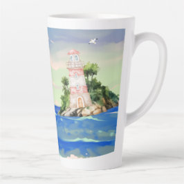 Taza De Café Latte Vista al océano