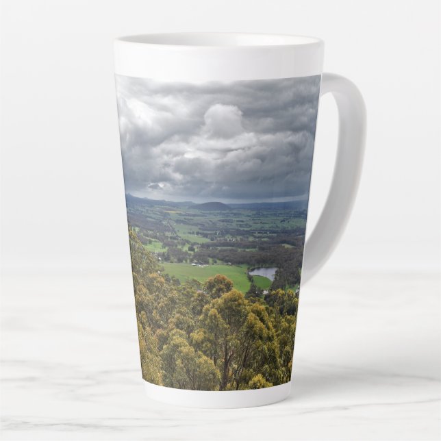 Taza De Café Latte Vista del Monte Buninyong Latte Mug (Ángulo derecho)