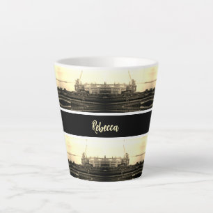 Taza De Café Latte Vista general del puerto de Argel en Argelia antig