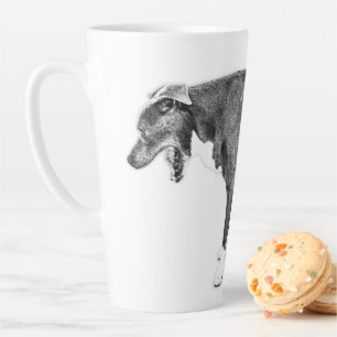 Taza De Café Latte Vista lateral de Yawning: mezcla de Pitbull monocr