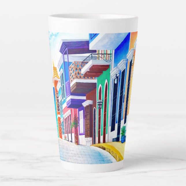 Taza De Café Latte ¡Viva Puerto Rico! (Anverso)