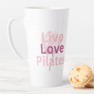 Taza De Café Latte Vive Ama Pilates Loto Bienestar Tranquilo Regalo p