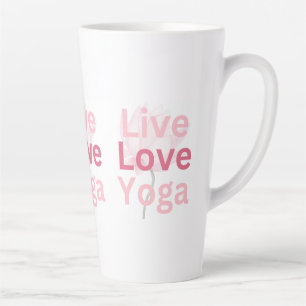 Taza De Café Latte Vive Amar Yoga Loto Bienestar Consciente Regálale