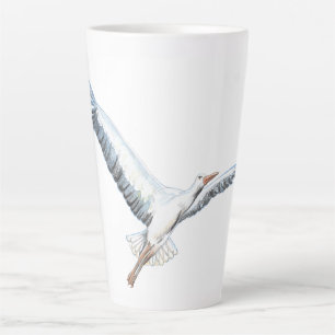 Taza De Café Latte Volante de cigüeña blanca