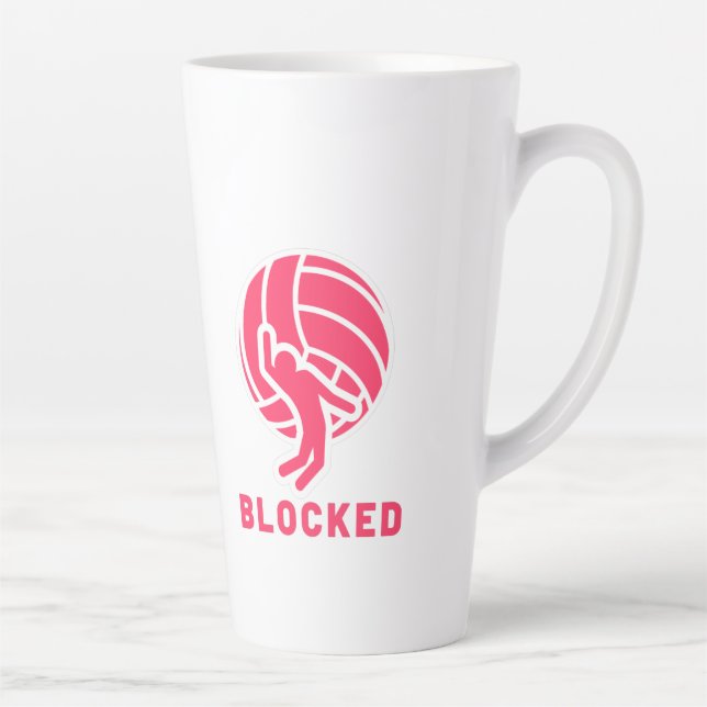 Taza De Café Latte Voleibol bloqueado (Derecha)