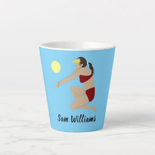 Taza De Café Latte Voleibol playa