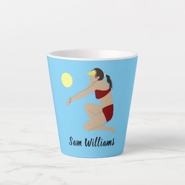 Taza De Café Latte Voleibol playa (Anverso)