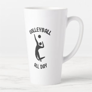 Taza De Café Latte Voleibol todo el día