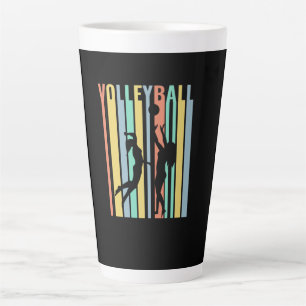 Taza De Café Latte Voleibol  Voleibol de playa Retro