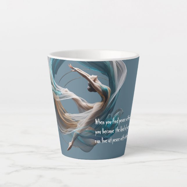 Taza De Café Latte Vuelo aéreo Aire Yoga Instructor Pilates Fitness (Anverso)
