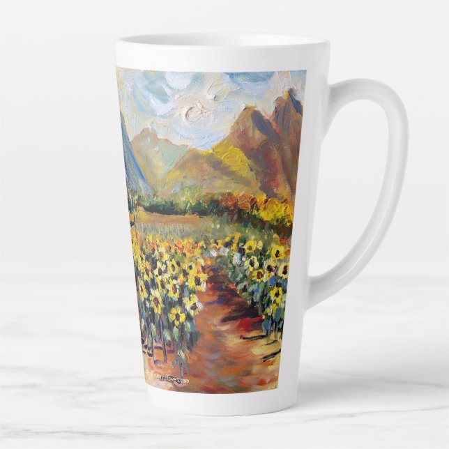 Taza De Café Latte Waimanalo Sunflowers (Derecha)