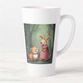 Taza De Café Latte „Waldfreunde voller Herz – Ein magisches Treffen“