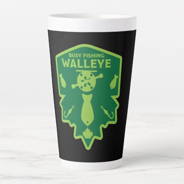 Taza De Café Latte Walleye Fishing Canada (Anverso)