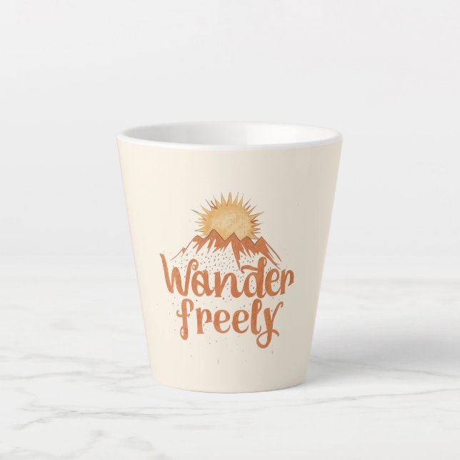 Taza De Café Latte Wander Freely Nature Travel Hiking Quote (Anverso)