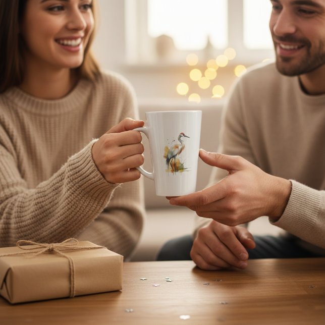 Taza De Café Latte Wandering Crane (Subido por el creador)