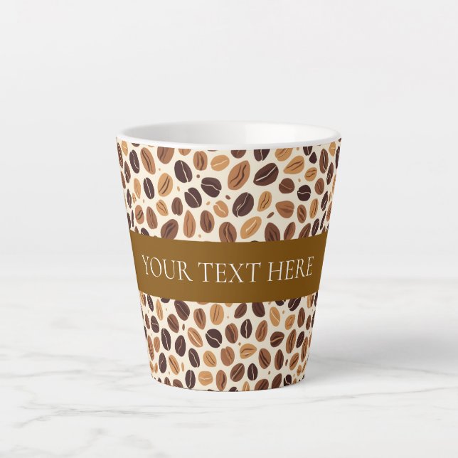 Taza De Café Latte Warm Coffee Bean Roast Tones Seamless Pattern (Anverso)