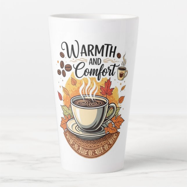 Taza De Café Latte Warmth and Comfort - Cozy Autumn Coffee (Anverso)