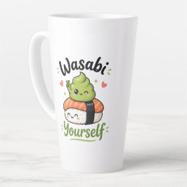 Taza De Café Latte Wasabi Tú Mismo – Pun de Sushi Kawaii Divertido