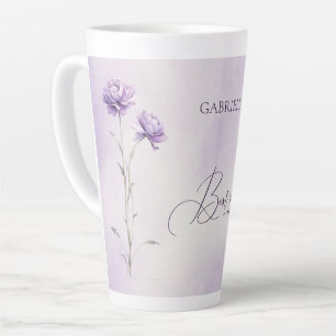Taza De Café Latte Watercolor Lavender Meadow Flor silvestre mejor ma