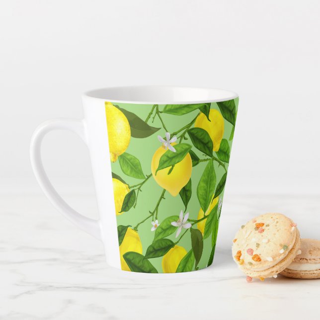 Taza De Café Latte Watercolor Lemon 3 (In situ)