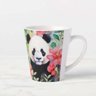 Taza De Café Latte Watercolor Panda Bear