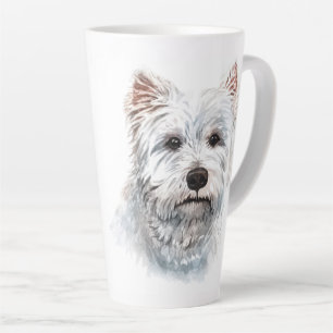Taza De Café Latte Watercolor West Highland White Terrier