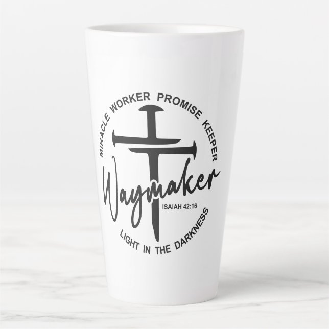 Taza De Café Latte Waymaker Faith (Anverso)
