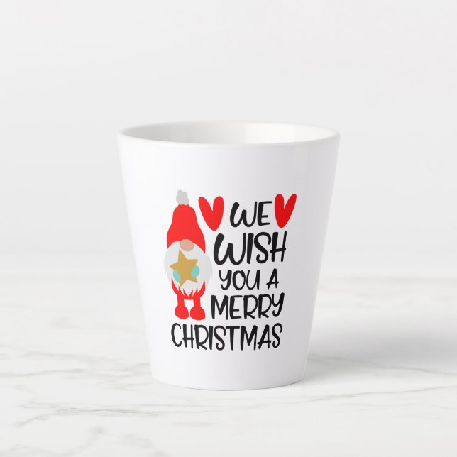 Taza De Café Latte We Wish You A Very Merry Christmas (Anverso)