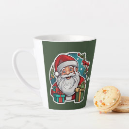 Taza De Café Latte Weihnachtsmann mit Geschenken -