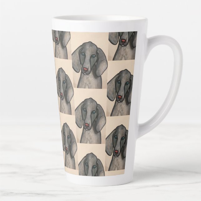 Taza De Café Latte Weimaraner Dog Latte Mug (Derecha)