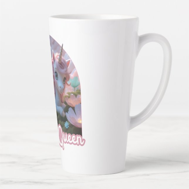 Taza De Café Latte Weißes Einhorn mit Flügeln - Magic Queen (Derecha)