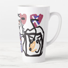 Taza De Café Latte Welsh Corgi hearts 