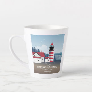 Taza De Café Latte West Quoddy Head Lighthouse