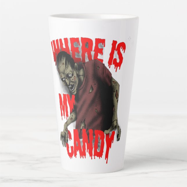 Taza De Café Latte Where's My Candy  (Anverso)