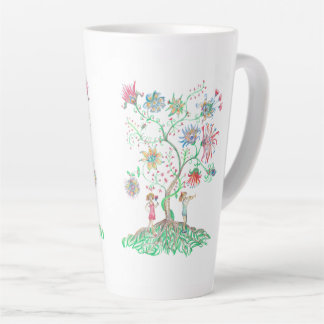 Taza De Café Latte Whimsical Floral Tree