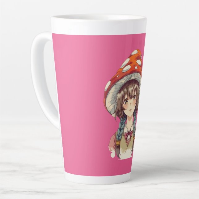 Taza De Café Latte Whimsical Mushroom Hat Fantasy Nature Gift (Ángulo izquierdo)