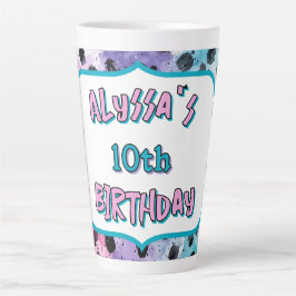 Taza De Café Latte Whimsical Pastel Dalmatian Spots Cumpleaños