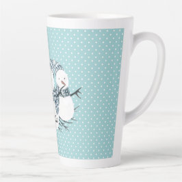 Taza De Café Latte Whimsical Snowmen Trio Winter Polka Dots