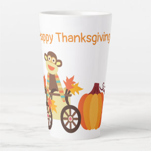 Taza De Café Latte Whimsical Sock Monkey Thankding