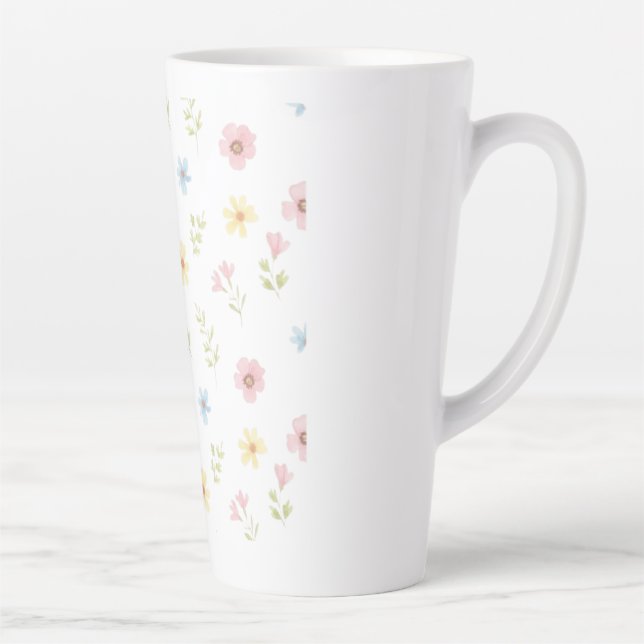 Taza De Café Latte Whimsical Spring Meadow Ceramic Mug - Aesthetic (Derecha)