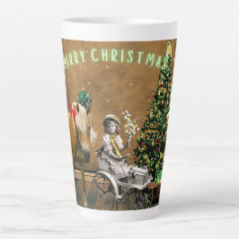 Taza De Café Latte Whimsical Vintage Christmas Wiers