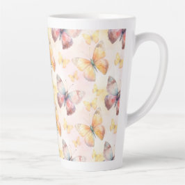 Taza De Café Latte Whimsy mariposa acuarela