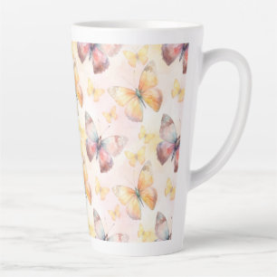 Taza De Café Latte Whimsy mariposa acuarela