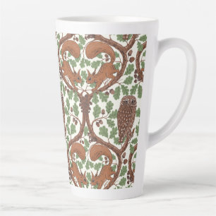 Taza De Café Latte Whispers/Owls y Squirrels en roble/mo