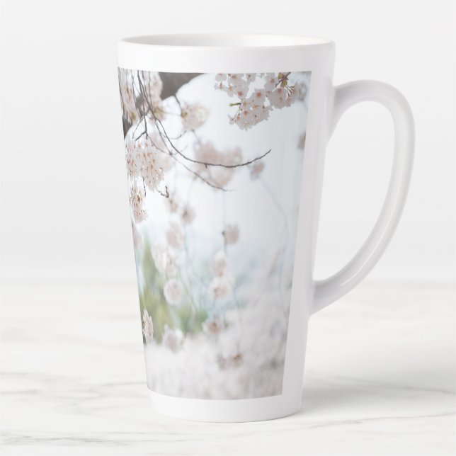 Taza De Café Latte White Cherry Blossoms (Derecha)