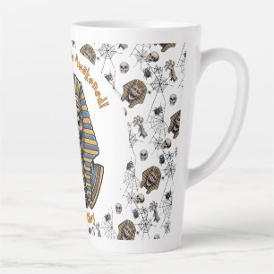 Taza De Café Latte 🤍 White Pharaoh Mummy Mug 🎃 ☕ 👑