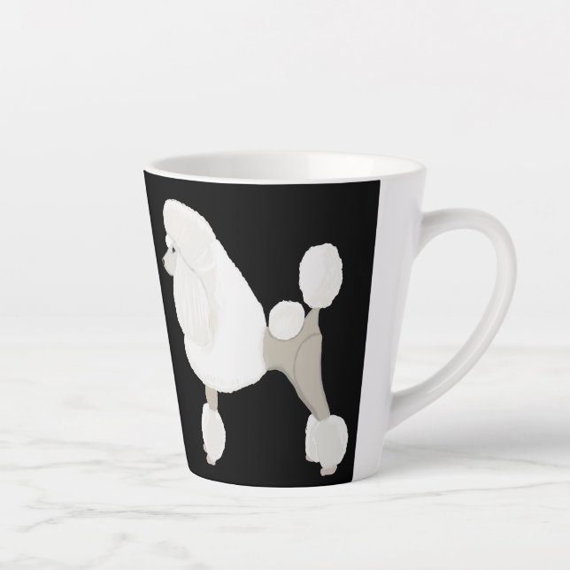 Taza De Café Latte White Show Poodle (Derecha)